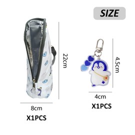 EHDWXVZM 1 Piece Portable Heat Insulating Baby Bottle Bag, 1 Piece Penguin Pendant, Waterproof Heat Insulation Bag, Baby Bottle Storage Bag, Baby Bottle Protective Cover, White, Modern