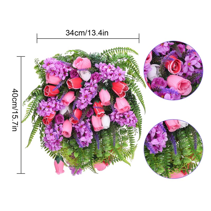 Artificial Flower Wreath Wreath with Lilacs Hyacinths Hydrangeas Spring Summer