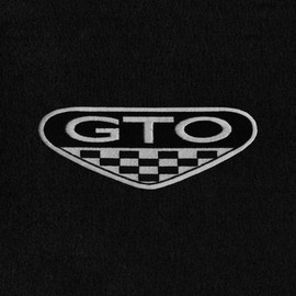Lloyd Mats LogoMat Custom Floor Mats for Pontiac GTO 2004-2006 (Black, 2 PC - Front Mats (w/Footrest Cut))