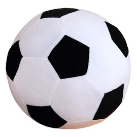 Plush Soccer Balls - Fluffy Stuffed Toy Soccer Ball Plush Pillow Soft Durable Stuff Soccerball Gift for Kids Boy Baby (Black -White,11.8inch/30cm)