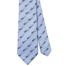 [COLORATA] Carolata Shark Pattern Necktie (100% Silk / Jacquard Woven), Animal Pattern, Shark 57.1 x 3.3 inches (145 x 8.5 cm), Gift Present, blue