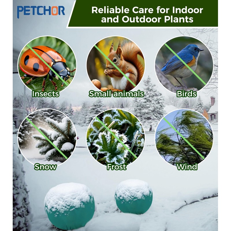 PETCHOR 4PCS Winter Plant Covers Freeze Protection for Outdoor Plant