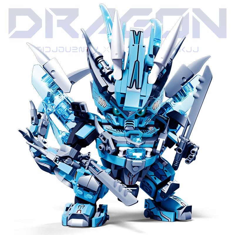 kececo Dragon Mecha Transforming,Mechanical Robot Dragon-Shaped Model Building Block Toy