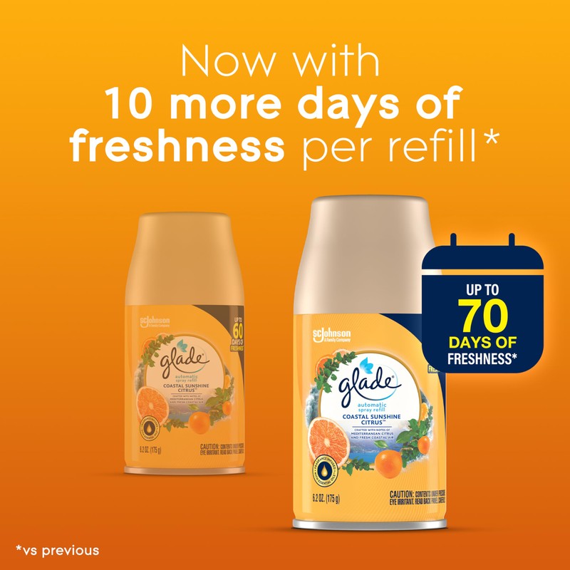 Glade Automatic Spray Refill, Coastal Sunshine Citrus, Scented Air Freshener