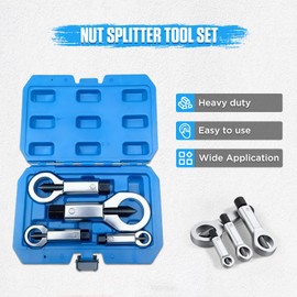 Metal Nut Splitter Tool Heavy Duty,4PCS Nut Separator Designed for Removing Broken, Damaged, Or Rusty Nuts Without Damaging Bolt Threads