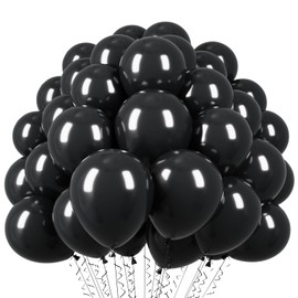 Voircoloria 110pcs Black Balloons 12inch Matte Black Latex Party Balloons for Graduation, Wedding, Birthday, New Year, Baby Shower, Anniversary, Holiday Party Decorations