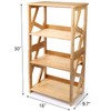 Hedume Bookcase, 3-Tier Open Shelf Bookcase, Small Bamboo Bookshelf, Bamboo