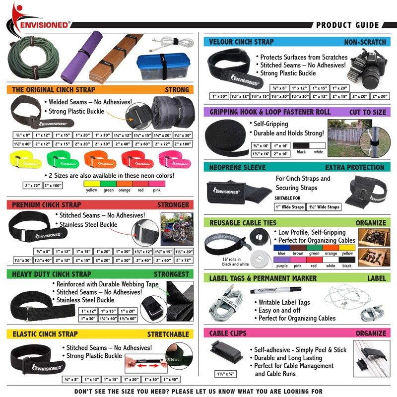Premium Cinch Straps 2" x 12" with Stainless Steel Metal