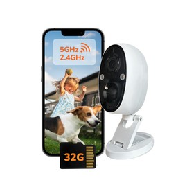 Sensforge 2.5K Indoor Outdoor Battery Camera with Smart AI Detection, Spotlight & Color Night Vision, Magnetic Mount, Dual-Band WiFi (2.4/5GHz), 32GB SD Card, Waterproof, No Monthly Fees