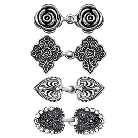 Pack of 4 Vintage Sweater Scarf Clips, Metal Cardigan Clip, Collar Dress Clips Fasteners for Women Girls Wear, Metal