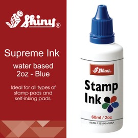 Shiny SHI-40608 Self-Inking Stamp Refill Ink by 2oz, Blue Ink