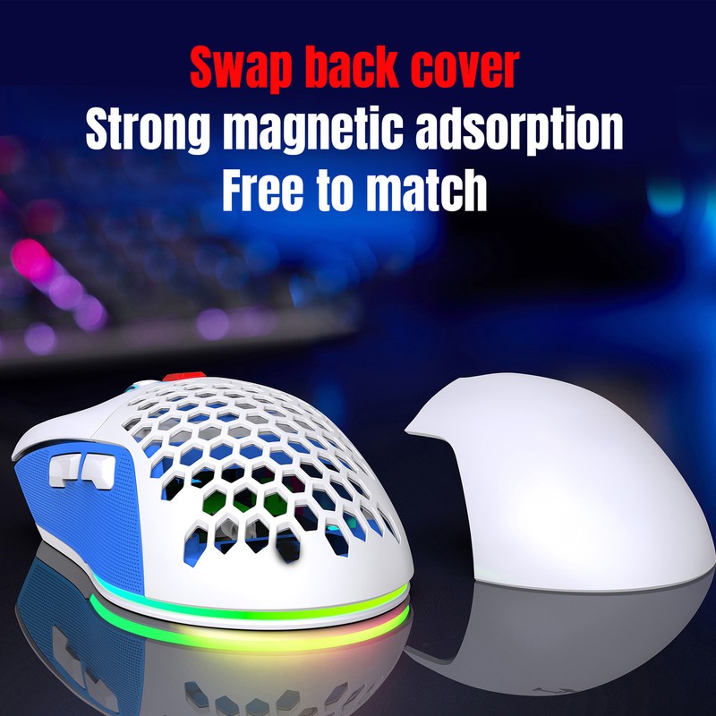 Wired Mouse Ergonomic RGB Backlit Adjustable DPI Programmable Keys 4.9ft