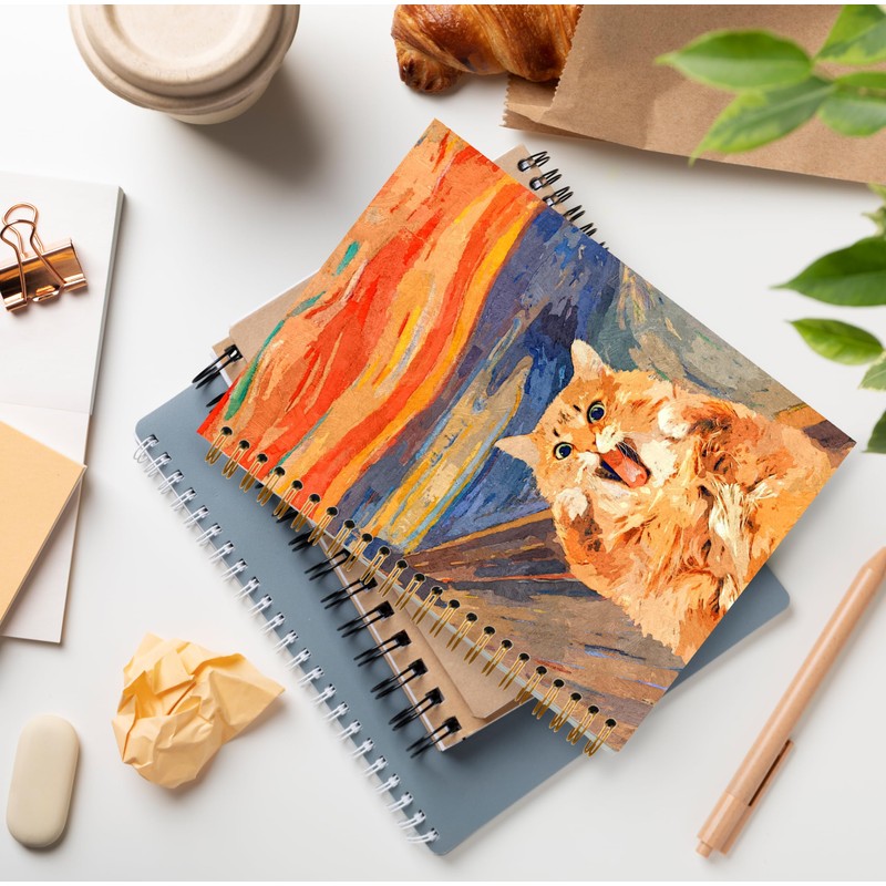 GDJIEGBC Funny Orange Cat Notebook, Cats Lover Mom Dad Gifts,