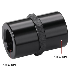 Podavelle 1/8 NPT Female to 1/8 NPT Female Coupler Fitting Adapter Straight Aluminum Black