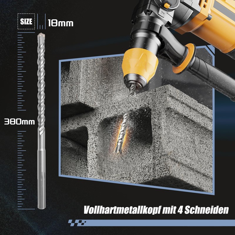 SDS Max Drill Bit 18 x 380 mm, Concrete Drill
