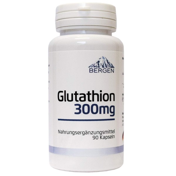 L-Glutathione, 300 mg per daily dose/capsule, 90 capsules, high dose, pure and reduced, tripeptide: glutamic acid, cysteine and glycine, vegan, without magnesium stearate, made in Germany