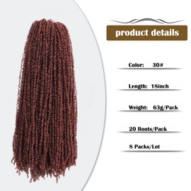 Aipin Pre-Twisted Passion Twist Hair mini Yanky Passion Twist Crochet Hair(18 nch 8Pack 30#)
