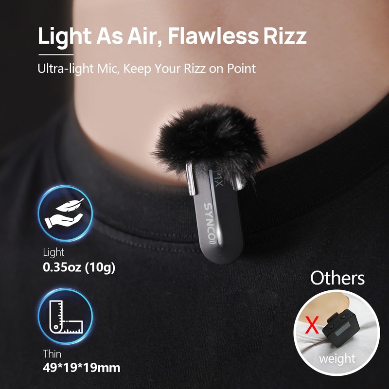 SYNCO Wireless Lavalier Microphone for iPhone, P1XL Professional Lapel Mic