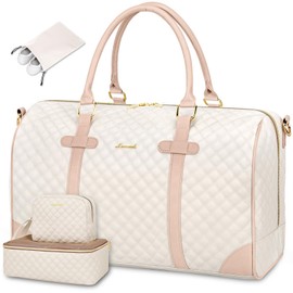 LOVEVOOK Travel Duffle Bag,Weekender Bags for Women with Wet Pocket Carry on Overnight Bag with Shoe Bag Quilted Gym Bag with Toiletry Bag Hospital Bag for Labor and Delivery(18 inch)