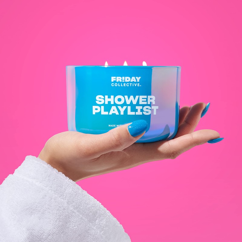 Friday Collective Shower Playlist Candle, Fresh & Clean Scented, Made