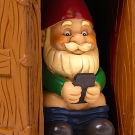 Kwirkworks 9” Outhouse Toilet Garden Gnome – Funny Lawn Statue for Outdoor Decor – Durable All-Weather Resin Yard Ornament – Unique Housewarming & Gag Gift