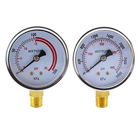 SÜA - Low and High Pressure Gauges for Acetylene Regulator - 2.5 inches (PAIR)