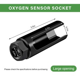 ZNDAW Oxygen Sensor Socket with Side Wire Cutout, 1/2 Inch Drive by 7/8 Inch (22mm) 6-Point O2 Sensor Wrench Removal Tool, Offset Oxygen Sensor Socket Preventing Damage to Wires (Large)
