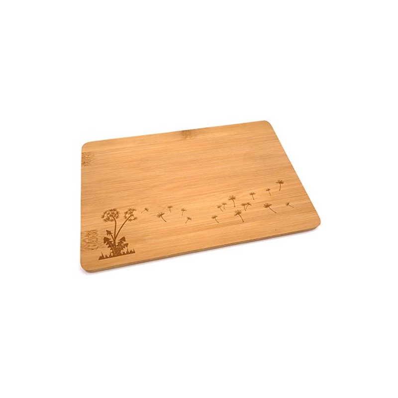 Samunshi® Wooden Board with Engraving Dandelion Bamboo Board Chopping Board