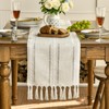 Artoid Mode Boho Cream Tassel Table Runner, Farmhouse Style Kitchen