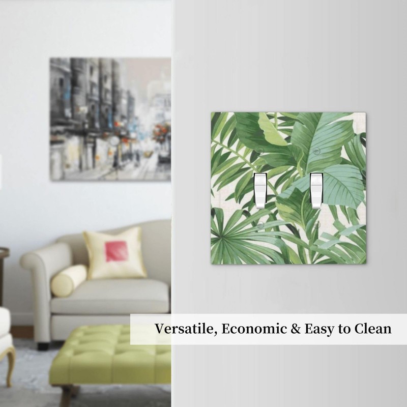 Green Tropical Monstera Banana Palm Leaves Plant Wall Plate Switchplate