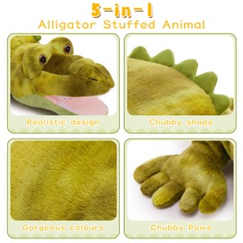 MorisMos Crocodile Teddy with Animal Toys inside, Realistic Cuddly Alligator Plush Stuffed Toy Soft, Kawaii Presents for Kids Girls Boys Birthday Party Decoration (65cm)