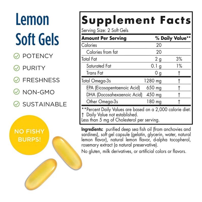 Ultimate Omega-3 Nordic Naturals 1280 Mg Sabor Limón 90 Caps