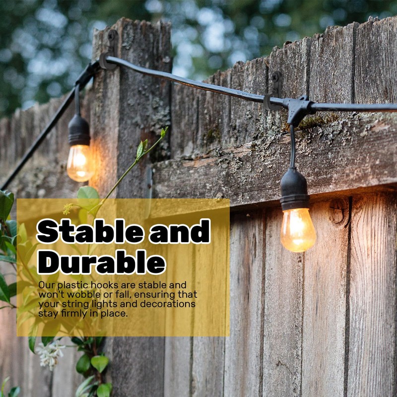 Huakaile 50pcs String Light Hooks Durable Anti-Rust Waterproof Light Hooks