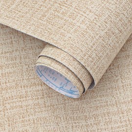 Guvana Grasscloth Peel and Stick Wallpaper Beige Textured Contact Paper Modern Removable Self Adhesive Wall Paper Thicken Fabric Faux Linen Wallpaper for Bathroom Living Room Cabinets 78.7inx15.7in