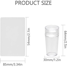 NICENEEDED Nail Art Stamp with Scrapes, Transparent Soft Clear Stamp for French Smile Line Tools, Nail Art Stamping Stamp for Manicure Tools