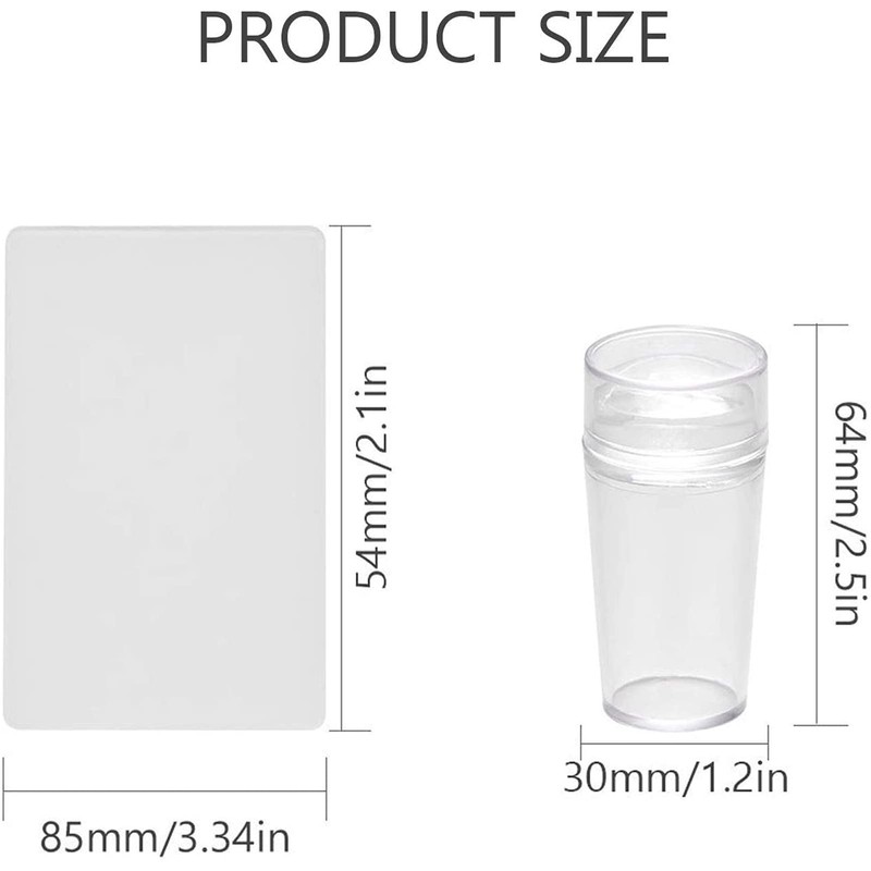 NICENEEDED Nail Art Stamp with Scrapes, Transparent Soft Clear Stamp
