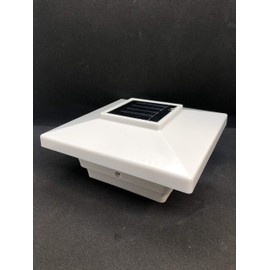 RELIGHTABLE Solar (6-Pack) Low Profile Black/White Will Fit 3.5"X3.5" and 4"x4" Post Deck Cap Fence LED Light (White)