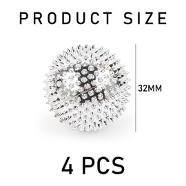 4 Pieces Magnetic Acupressure Balls, Finger Massage Balls, Hedgehog Massage Balls, Finger Acupressure Rings, Massage Rings, Finger Massage Balls for Stress Relief (Silver)