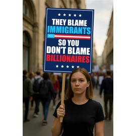 Immigrants Make America Great Protest Sign, Anti-Trump, Political Activist Rally Sign, Resist Racism, Resist Fascism Protest Poster