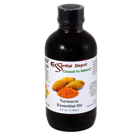 Essential Depot Turmeric Root Essential Oil - GC/MS Tested - Supplied in 4 oz. Amber Glass Bottle with Black Phenolic Cone Lined and Safety Sealed Cap