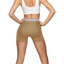 TIICHOO Period Shorts for Women High Waisted Period Underwear Heavy Flow Period Panties Leak Proof Underwear 1 Pack(XX-Large, Beige)