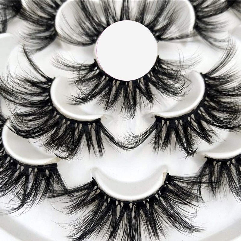 Thick False Eyelashes, 7 Pairs 25 mm 8D Faux Mink