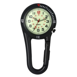 OIDEA Clip on Watch: Digital Backpack Fob Watch Pocket Watches for Men Women Night Light for Doctors Nurses Chefs Climbers Home Office Outdoor Sports Rock Climbing Carabiner Activities, White