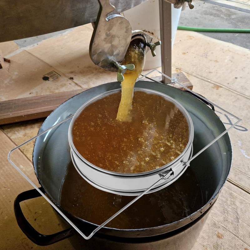 Double Sieve Honey Strainer with Extendable Arms, Stainless Steel Honey