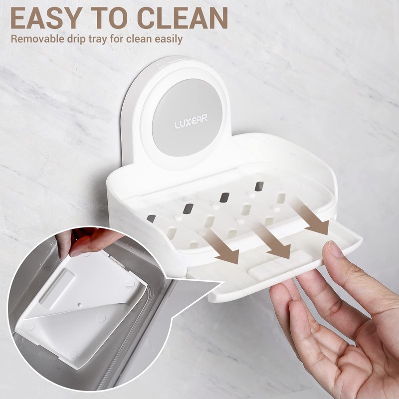 LUXEAR 4 Pack Shower Caddy Set - Suction Cup Shower