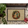 Caroline's Treasures DAC2430JMAT Shiba Inu Christmas Flowers Doormat Front Door