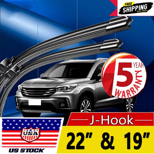 Aeboren Windshield Wiper Blades J-hook Quality 22" & 19" Inch