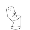 COZYMONDO Moderne Deko-Figur: Single-Line-Face-Art | Schwarze Deko Statue im minimalistischen