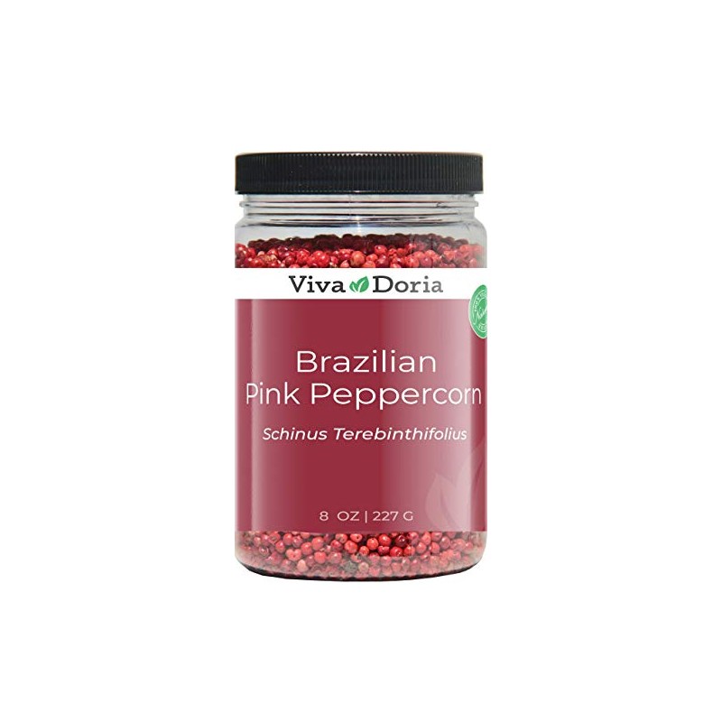 Viva Doria Brazilian Pink Peppercorns, Steam Sterilized Whole Pink Pepper,