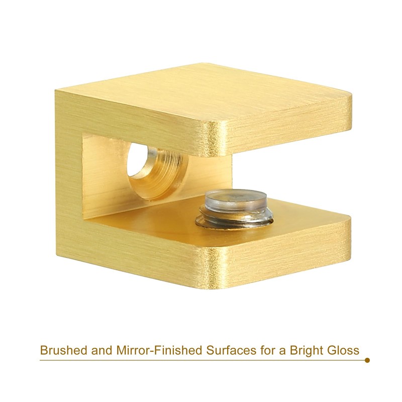 Uxcell Brass Glass Shelf Clamp - 10Pcs Adjustable Bracket Support